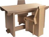 Kartonnen Bureau set met 2 kartonnen stoelen