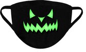 Mondmasker Helloween - Glow in the Dark - Pumkin Face - One Size (Volwassenen) Mondkapje met tekst - Wasbaar - Niet-medisch - Zeer Comfortabel
