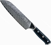 Hattori Hanzō Santoku mes S5 – 67 lagen Japans Herringbone Damast staal met Micarta handvat