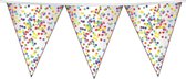 6x Confetti thema feest vlaggenlijnen van plastic 10 meter - Kinderfeestje/kinderverjaardag - Feest/verjaardag - Thema feest - Confetti feestversiering - Vlaggenlijnen/slingers - Vlaggenlijn 