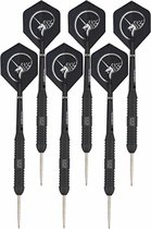 3x Set van 3 dartpijlen Core Plus Black Brass 22 grams - Darten/darts sport artikelen pijltjes messing - Kinderen/volwassenen