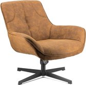 Draaifauteuil - Draaistoel - Stoel - Design Stoel - Fauteuil - Relaxstoel - Zitmeubel - Loungestoel - Lounge - Cognac - 85 cm breed