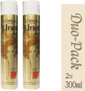 Duo Pack 2x L'Oréal Paris Elnett Satin Normale Fixatie - 300 ml - Haarlak-3600522528036