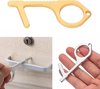 TOUCHENER GOLD - Hygiëne Sleutel - Antibacterieel - Sleutelhanger - Contactloos - Corona proof - Messing - Kantoor artikelen - Smetvrees - No Touch Key - Deuropener - Stylus - Multifunctionele Gadget - Handige Tool