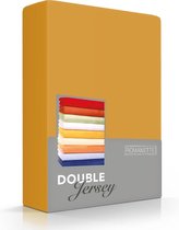 Hoogwaardige Dubbel Jersey Hoeslaken Lits-Jumeaux Oker | 180x200/210/220 + 200x200 | Zacht En Dik | Rondom Elastiek