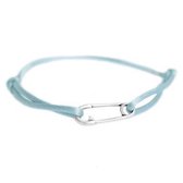 Safety pin bracelet silver blue