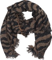 Dielay - Zachte Sjaal met Zebraprint - 190x60 cm - Bruin