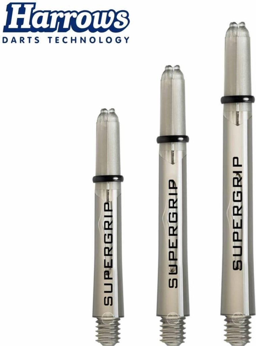 Harrows Supergrip Smokey Black - Dart Shafts Medium