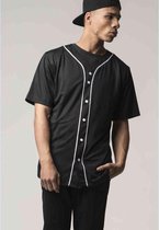 Urban Classics - Baseball Mesh Shirt - S - Zwart/Wit