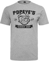 Merchcode Popeye - Barber Shop Heren T-shirt - S - Grijs