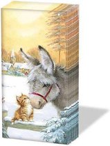 Ambiente - Donkey And Kitten - Papieren zakdoeken - 1 pakje - Ezel - Kat