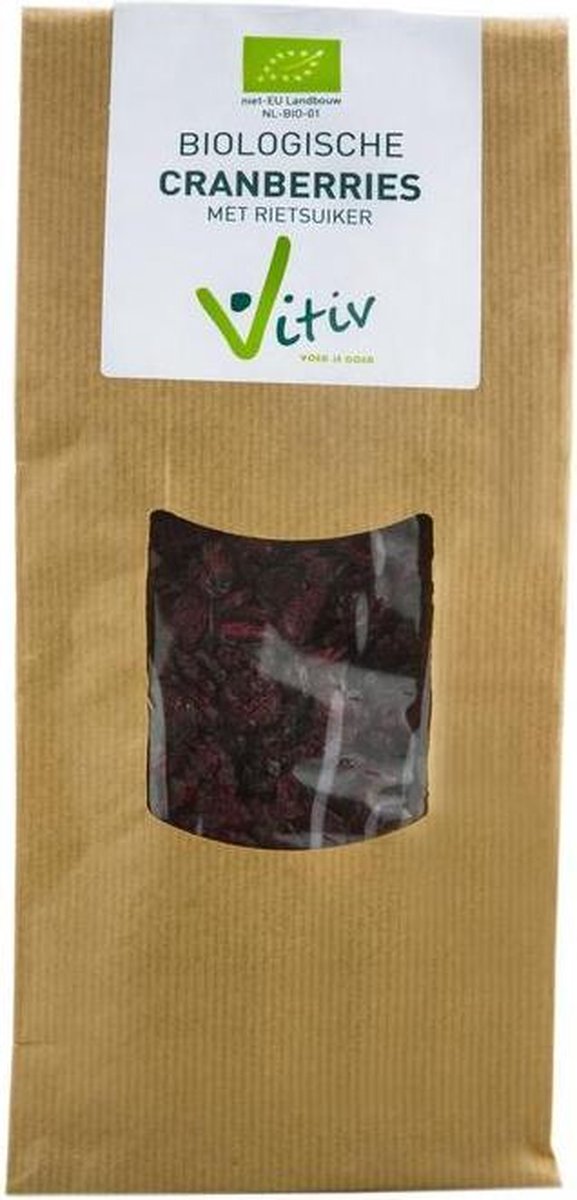 Vitiv Biologische Cranberries Rietsuiker 500GR