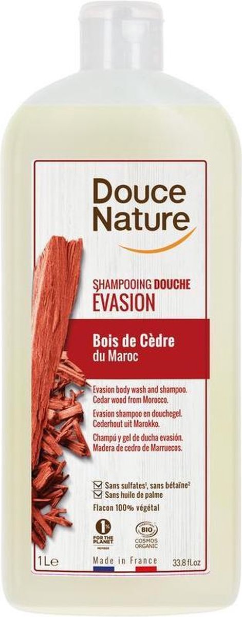 Douce Nature Douchegel & shampoo evasion met cederhout bio (1000ml)