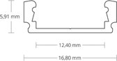 LED profiel plat model 01WIT inclusief opaal / melkwit afdekking - 1 meter