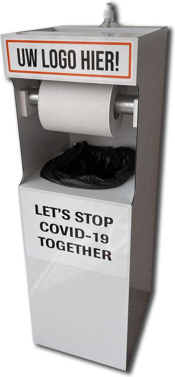 Hygiene Desinfectie Zuil Wit/ schoonmaakstation