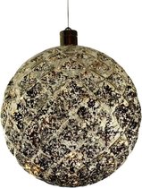 1x Grote gouden verlichte decoratie kerstballen 20 cm - Kerstballen met verlichting - Kerstversiering/kerstdecoratie