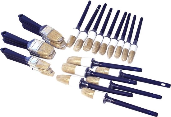 BOHUIZ 30 stuks penseelset, acrylverf, fijne kwasten, platte kwastenset, kunstenaarskwast, nylon penseel, schilderpenseel, set, paint brush nylon, acrylverf, penseel voor acrylverf, aquareloliën en