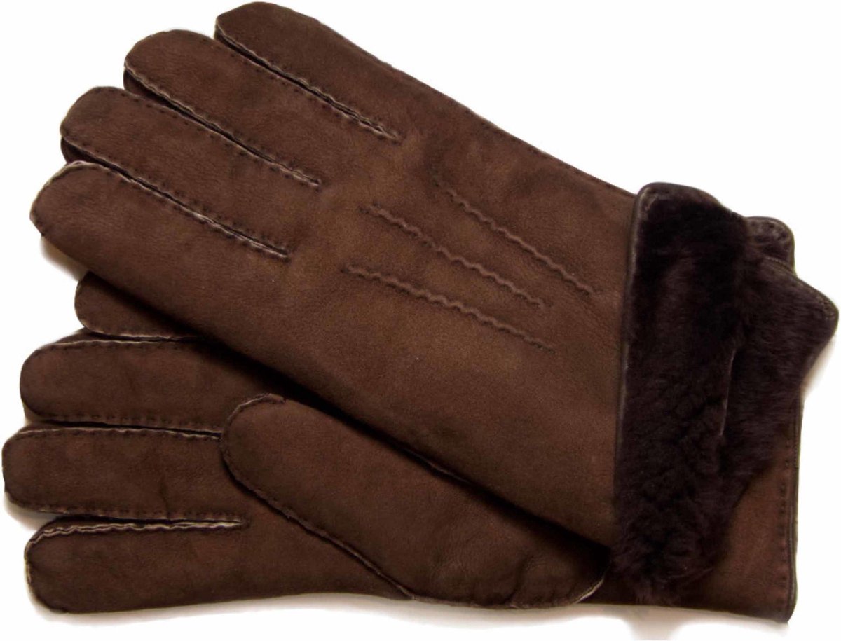 Bruine Lammy handschoenen suede voor volwassenen 7 (M - 24 cm)