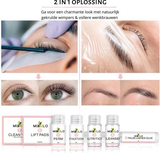 Wimper & Wenkbrauw Lifting Set - Wimperlift - Wenkbrauwlift - Lashlift - Browlift - Proffesional Wimperlifting - Lash Lift - Wimperkit - Wenkbrauwkit - Permanent Gekrulde Wimpers - Lashes and Brows - Lash & Brow Kit - Merkloos