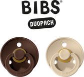 BIBS Fopspeen - Maat 2 (6-18 maanden) DUOPACK - Mocha & Vanilla - BIBS tutjes - BIBS sucettes