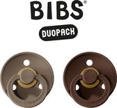 BIBS Fopspeen - Maat 2 (6-18 maanden) DUOPACK - Dark Oak & Mocha - BIBS tutjes - BIBS sucettes