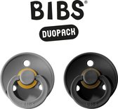 BIBS Fopspeen - Maat 2 (6-18 maanden) DUOPACK - Smoke & Black - BIBS tutjes - BIBS sucettes