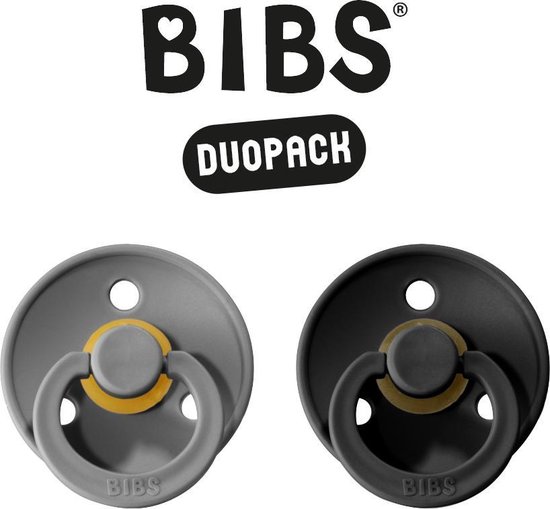 Sucette BIBS - Taille 2 (6-18 mois) DUOPACK - Smoke & Black - BIBS
