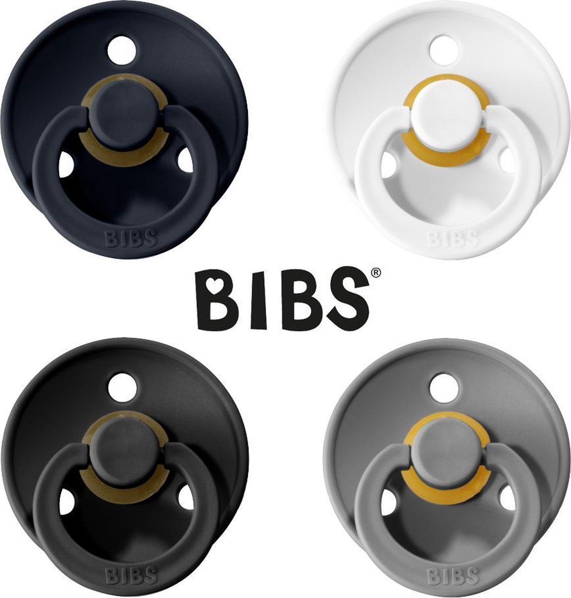 BIBS Fopspeen - Maat 2 (6-18 maanden) - 4 stuks - Dark Denim, White, Smoke, Black BIBS Fopspeen - Maat 2 (6-18 maanden) - 4 stuks - Dark Denim, White, Smoke, Black