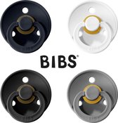 BIBS Fopspeen - Maat 2 (6-18 maanden) - 4 stuks - Dark Denim, White, Smoke, Black