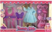modepop met teddyjas poppenmeubel kaptafel en beautyset past ook met Barbie