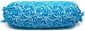 Yoga Mini Nek Bolster Blauw Rond Katoen – 34 x 10 x 10 cm