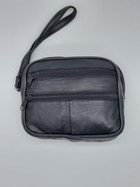 Bags And Wallets - Polstas - Heuptas - Toilettas - Leer - Zwart - 3 vakken