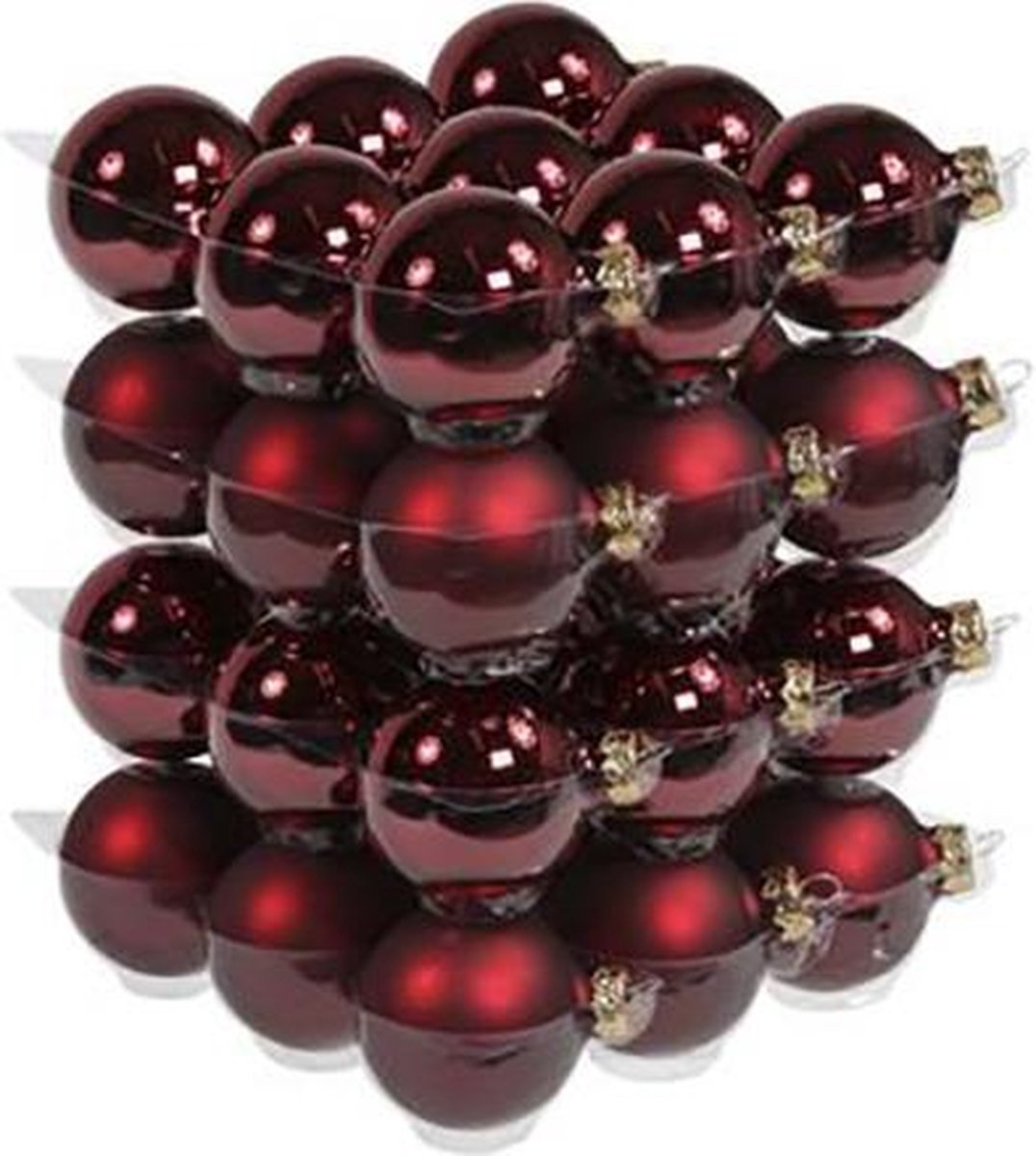 36 glassballs/cap heather 57 mm | Kerst | Kerstballen