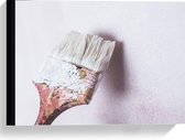 Canvas  - Witte Verfkwast - 40x30cm Foto op Canvas Schilderij (Wanddecoratie op Canvas)