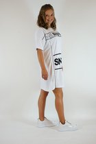 La Pèra Wit Jerseyjurk SNT T-Shirt jurk Dames - Maat L
