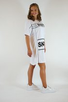 La Pèra Wit Jerseyjurk SNT T-Shirt jurk Dames - Maat M