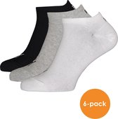 Puma unisex sneaker sokken (6-pack) - wit - grijs en zwart - Maat: 35-38