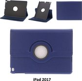 Apple iPad 9.7 (2017) en Apple iPad 9.7 (2018) Blauw 360 graden draaibare hoes - Book Case Tablethoes- 8719273266090