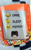Emoji Game Sleep Repeat Fleece Deken Plaid Spelcomputer Emoticon