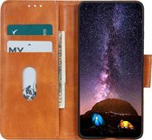 Pasjeshouder Telefoonhoesje - Wallet Case - Portemonnee Hoesje - Booktype Hoesje voor Motorola Moto G9 Play - Bruin