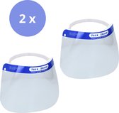 TOM Gezichtsmasker 2 stuks Mondmasker Gezichtscherm 33 x 22 cm Pet Transparant/Blauw