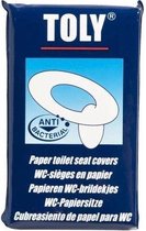 TOLY - Wc bril Bescherming - WC-Brildekjes - 60 stuks -  WC bril vorm papier - Hygiënisch - Toiletbezoek - Paper toilet seat covers