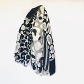 Mc Gmbh sjaal met koeienmotief in zwart en wit