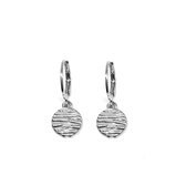 zebraprint coin earrings - zilver