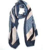 Print sjaal blauw