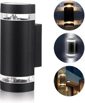 SensaHome Cylinder - LED Wandlamp voor Binnen en Buiten - Buitenlamp, Wandspot & Sfeerverlichting - Tuin Lamp/Verlichting - Warm Wit Licht (3000K) - Zwart
