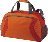Sporttas nylon ripstop PVC vrij, oranje met rood, lichtgewicht 45 liter, 53 x 35 x 24 cm. merk Halfar