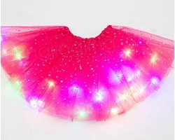 Lichtgevend LED - Rokje - Tutu - Volwassen - Roze - Met Gekleurde RGB Verlichting