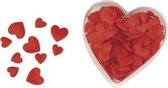 400x stuks luxe satijnen strooihartjes rood - Valentijn thema kleine strooi hartjes