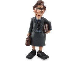 Grappige beroepen beeldje Lerares- directrice - schoolhoofd- de komische wereld van karikatuur beeldjes – komische beeldjes – geschenk voor – cadeau -gift -verjaardag kado